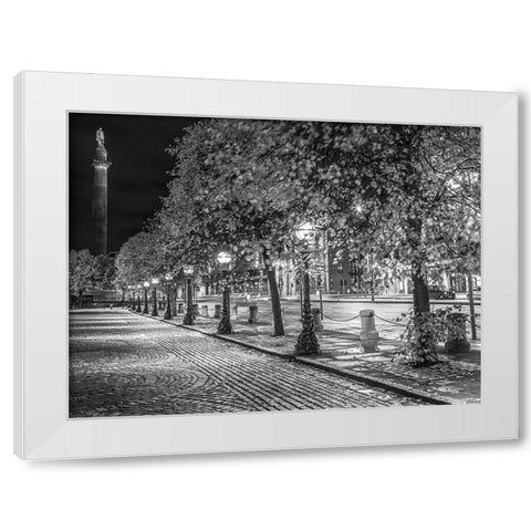 Row of trees at night White Modern Wood Framed Art Print by Frank, Assaf