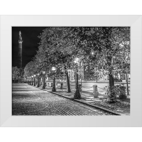 Row of trees at night White Modern Wood Framed Art Print by Frank, Assaf