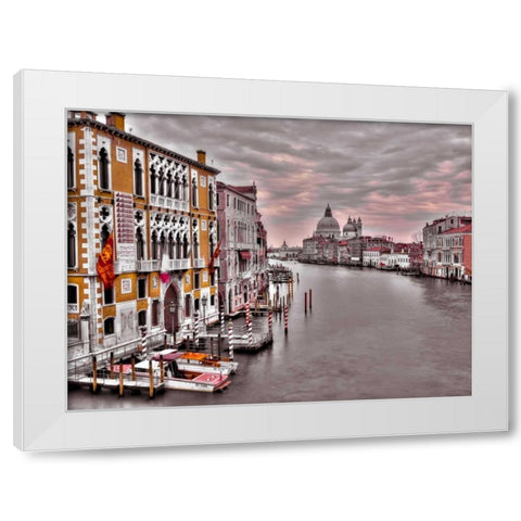 Cityscape and grand canal, Venice, Italy White Modern Wood Framed Art Print by Frank, Assaf