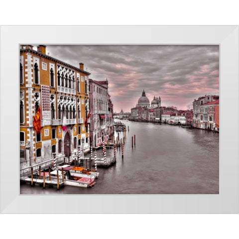 Cityscape and grand canal, Venice, Italy White Modern Wood Framed Art Print by Frank, Assaf