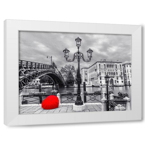 Accademia Bridge-Venice White Modern Wood Framed Art Print by Frank, Assaf