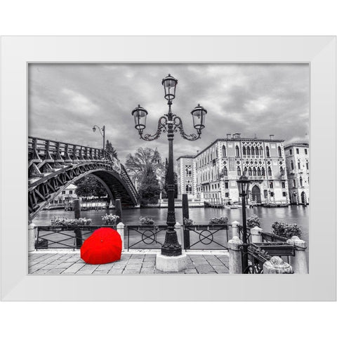 Accademia Bridge-Venice White Modern Wood Framed Art Print by Frank, Assaf
