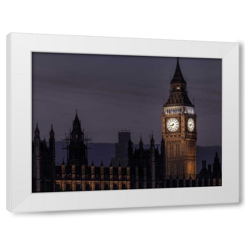 Big Ben in London, UK White Modern Wood Framed Art Print by Frank, Assaf