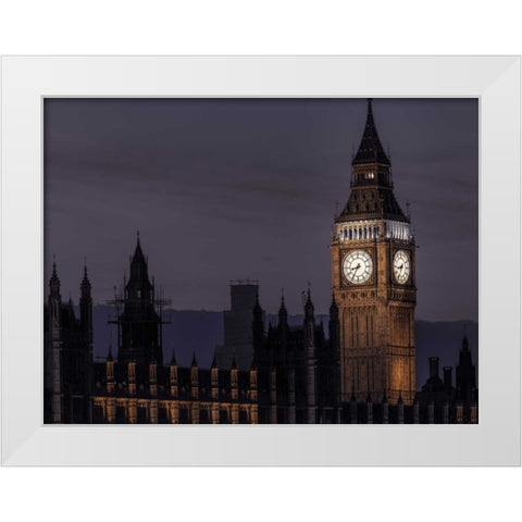 Big Ben in London, UK White Modern Wood Framed Art Print by Frank, Assaf