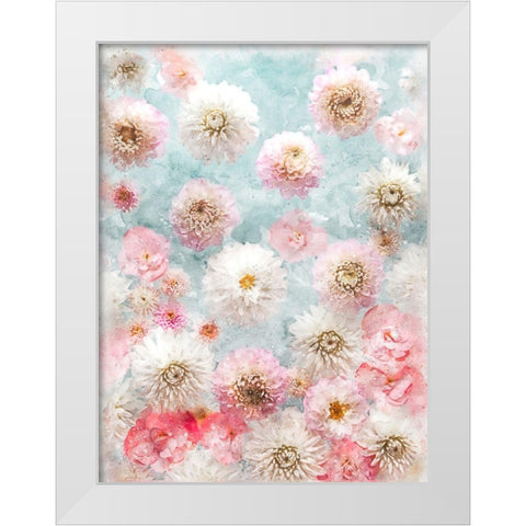 Dahlia Flowers White Modern Wood Framed Art Print by Frank, Assaf