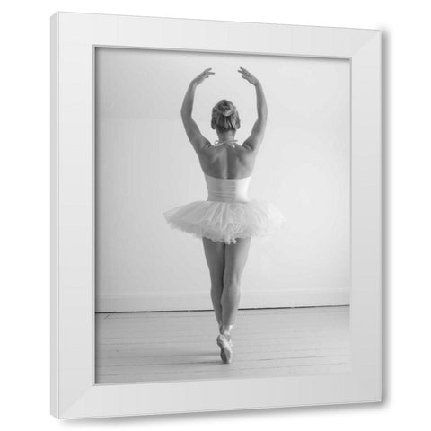 Young female ballerina White Modern Wood Framed Art Print by Frank, Assaf