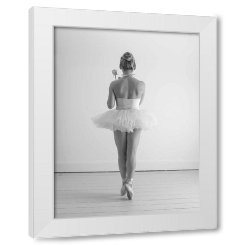 Young female ballerina White Modern Wood Framed Art Print by Frank, Assaf