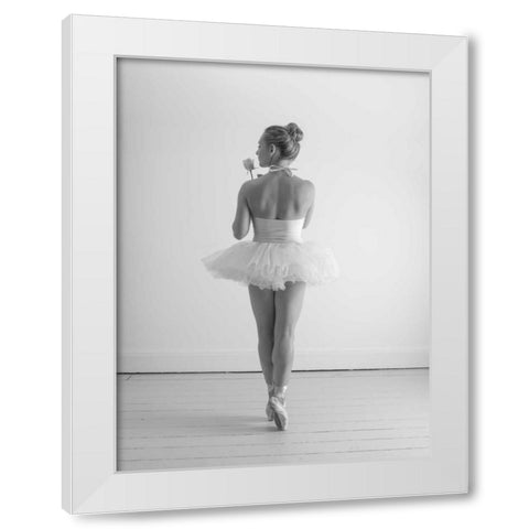 Young female ballerina White Modern Wood Framed Art Print by Frank, Assaf