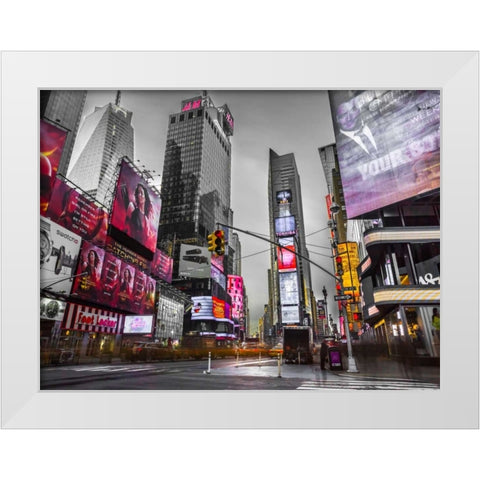 Image of Times Square, New York White Modern Wood Framed Art Print by Frank, Assaf