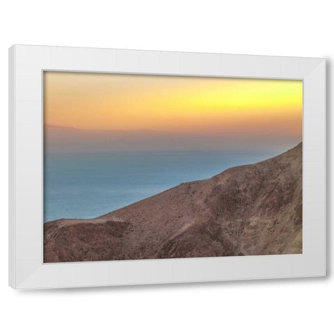 Tranquil beach at dusk White Modern Wood Framed Art Print by Frank, Assaf