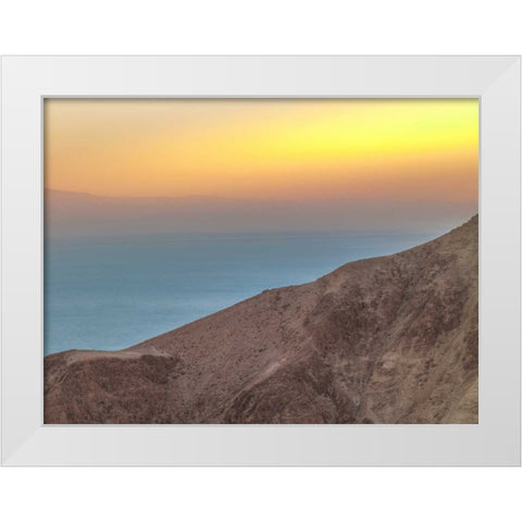 Tranquil beach at dusk White Modern Wood Framed Art Print by Frank, Assaf
