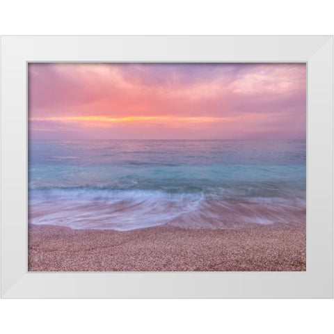 Flower heart collage White Modern Wood Framed Art Print by Frank, Assaf