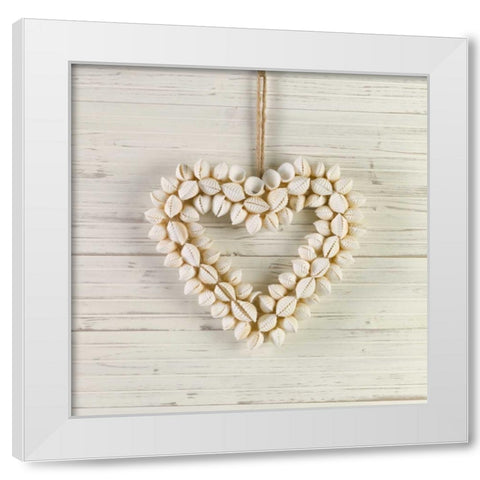 Creatrive Heart shape symbol White Modern Wood Framed Art Print by Frank, Assaf