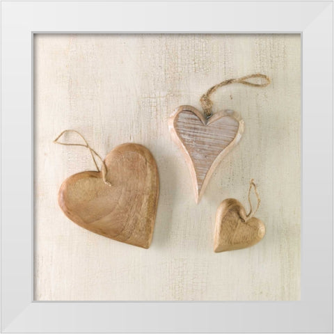 Creatrive Heart shape symbol White Modern Wood Framed Art Print by Frank, Assaf