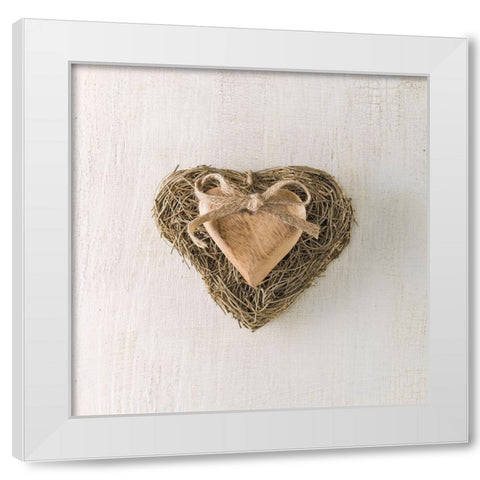 Creatrive Heart shape symbol White Modern Wood Framed Art Print by Frank, Assaf