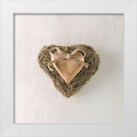 Creatrive Heart shape symbol White Modern Wood Framed Art Print by Frank, Assaf