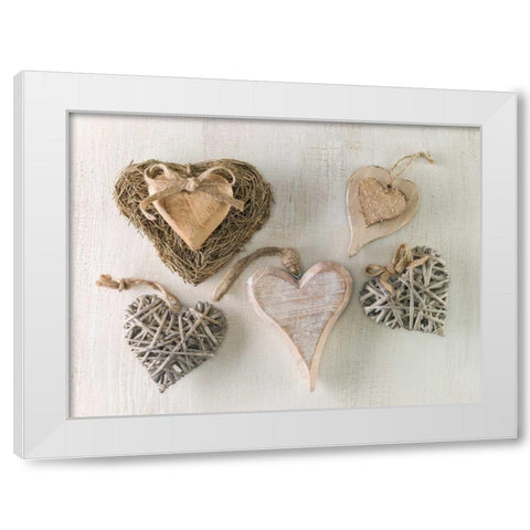 Creatrive Heart shape symbol White Modern Wood Framed Art Print by Frank, Assaf