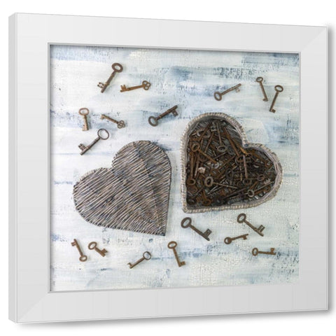 Creatrive Heart shape symbol White Modern Wood Framed Art Print by Frank, Assaf