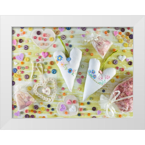Creatrive Heart shape symbol White Modern Wood Framed Art Print by Frank, Assaf