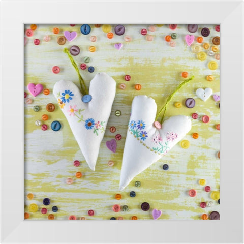 Creatrive Heart shape symbol White Modern Wood Framed Art Print by Frank, Assaf