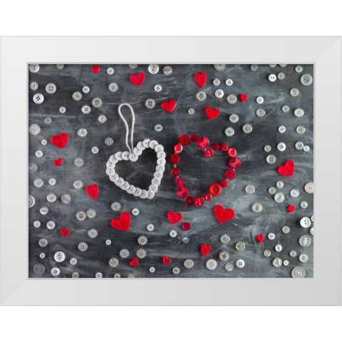 Creatrive Heart shape symbol White Modern Wood Framed Art Print by Frank, Assaf