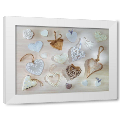 Creatrive Heart shape symbol White Modern Wood Framed Art Print by Frank, Assaf