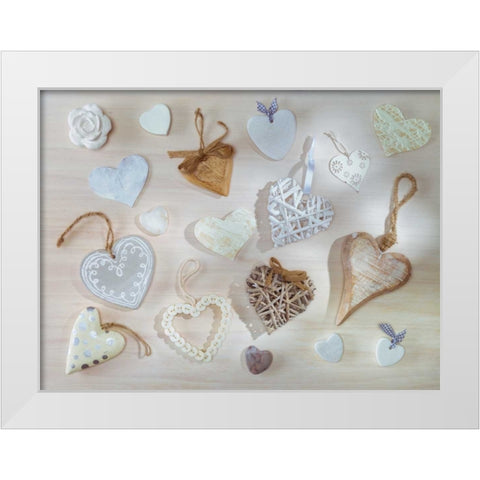 Creatrive Heart shape symbol White Modern Wood Framed Art Print by Frank, Assaf