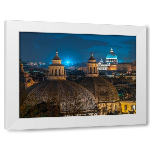 Vatican city with St. Peters Basilica, Rome, Italy White Modern Wood Framed Art Print by Frank, Assaf