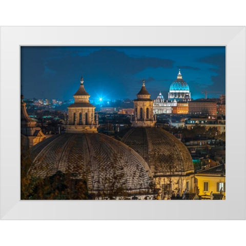 Vatican city with St. Peters Basilica, Rome, Italy White Modern Wood Framed Art Print by Frank, Assaf