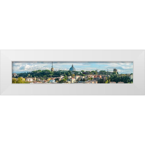 Vatican city with St. Peters Basilica, Rome, Italy White Modern Wood Framed Art Print by Frank, Assaf