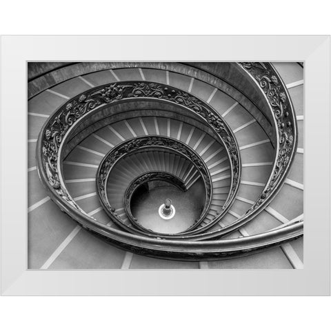 Spiral staircase in Vatican White Modern Wood Framed Art Print by Frank, Assaf