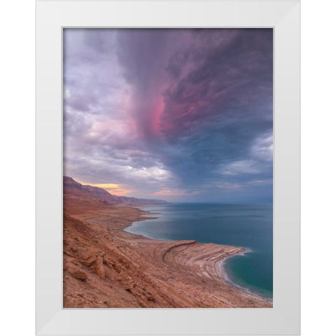 Dead Sea, Israel White Modern Wood Framed Art Print by Frank, Assaf