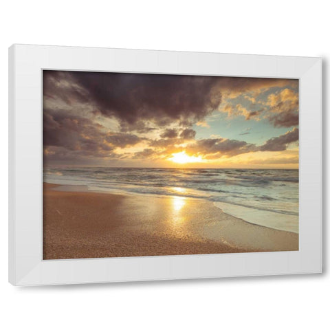 Dead sea, Israel White Modern Wood Framed Art Print by Frank, Assaf