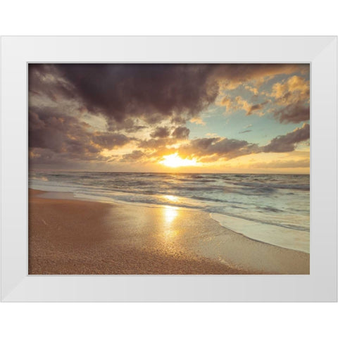 Dead sea, Israel White Modern Wood Framed Art Print by Frank, Assaf