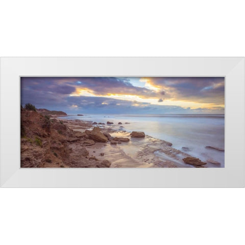 Dead sea, Israel White Modern Wood Framed Art Print by Frank, Assaf