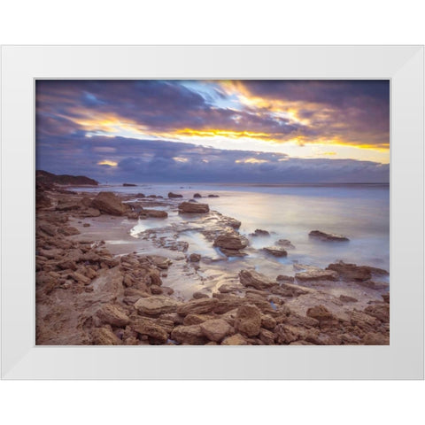 Dead sea, Israel White Modern Wood Framed Art Print by Frank, Assaf