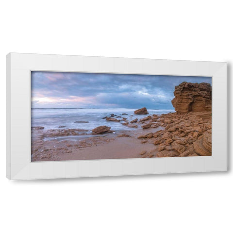 Dead sea, Israel White Modern Wood Framed Art Print by Frank, Assaf