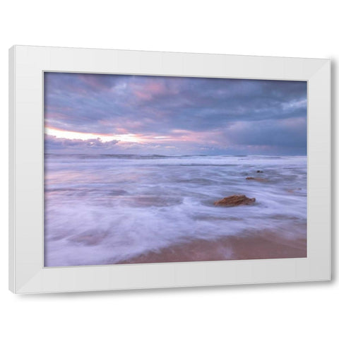 Dead sea, Israel White Modern Wood Framed Art Print by Frank, Assaf