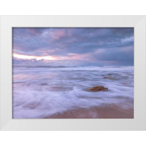 Dead sea, Israel White Modern Wood Framed Art Print by Frank, Assaf