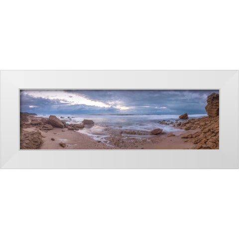 Dead sea, Israel White Modern Wood Framed Art Print by Frank, Assaf