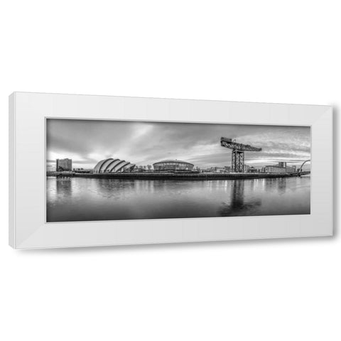 View along the river Clyde, Glasgow, FTBR-1805 White Modern Wood Framed Art Print by Frank, Assaf