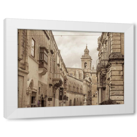 Old buildings in Mdina, Malta White Modern Wood Framed Art Print by Frank, Assaf
