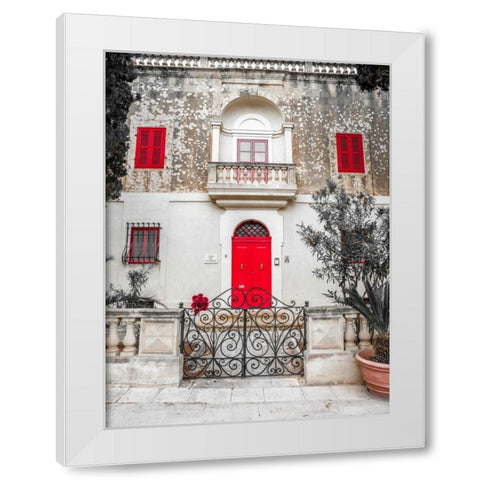 Old Maltese house in Mdina, Malta White Modern Wood Framed Art Print by Frank, Assaf