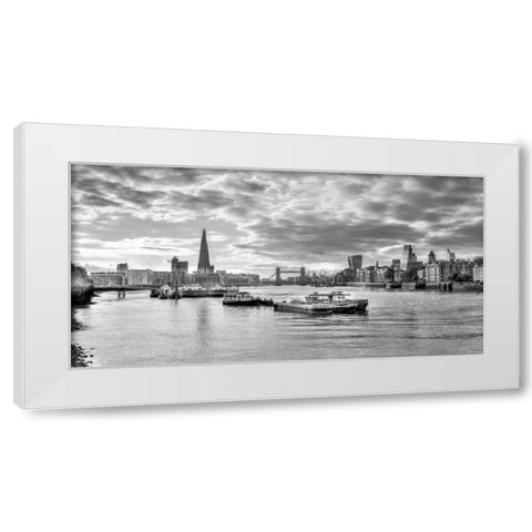 River Thames and London skyline White Modern Wood Framed Art Print by Frank, Assaf