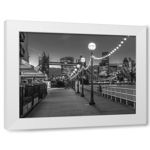 Tower Bridge Walkway White Modern Wood Framed Art Print by Frank, Assaf