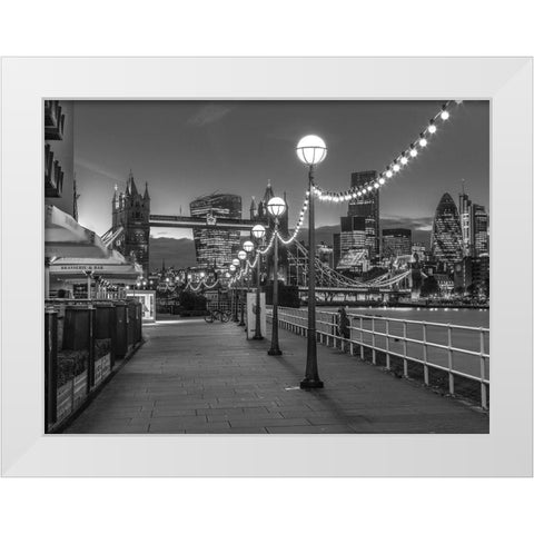 Tower Bridge Walkway White Modern Wood Framed Art Print by Frank, Assaf