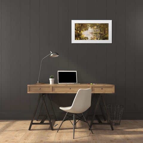 Basingstoke canal White Modern Wood Framed Art Print by Frank, Assaf