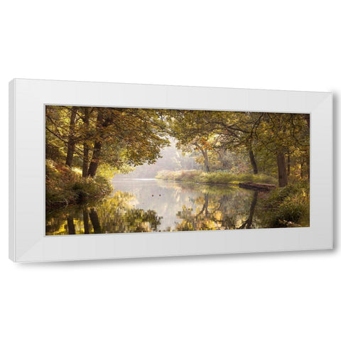 Basingstoke canal White Modern Wood Framed Art Print by Frank, Assaf