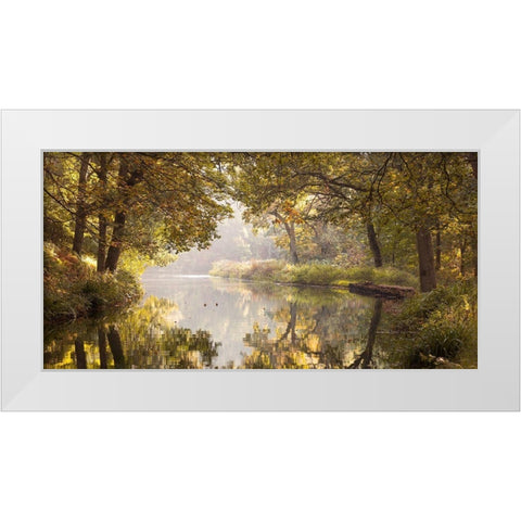 Basingstoke canal White Modern Wood Framed Art Print by Frank, Assaf