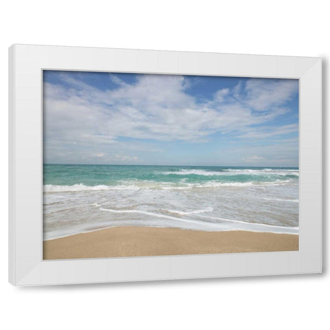 Beautiful tropical beach White Modern Wood Framed Art Print by Frank, Assaf